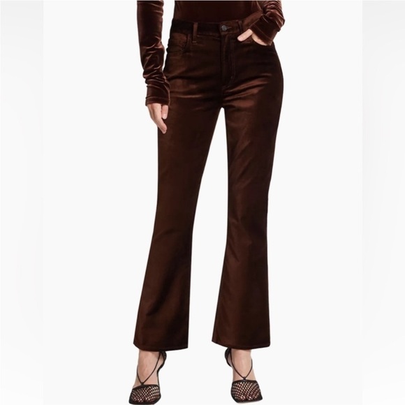 New Agolde Nico High Rise Slim Boot Pants in Chocolate Milk Velvet Sz 32 - Picture 2 of 14